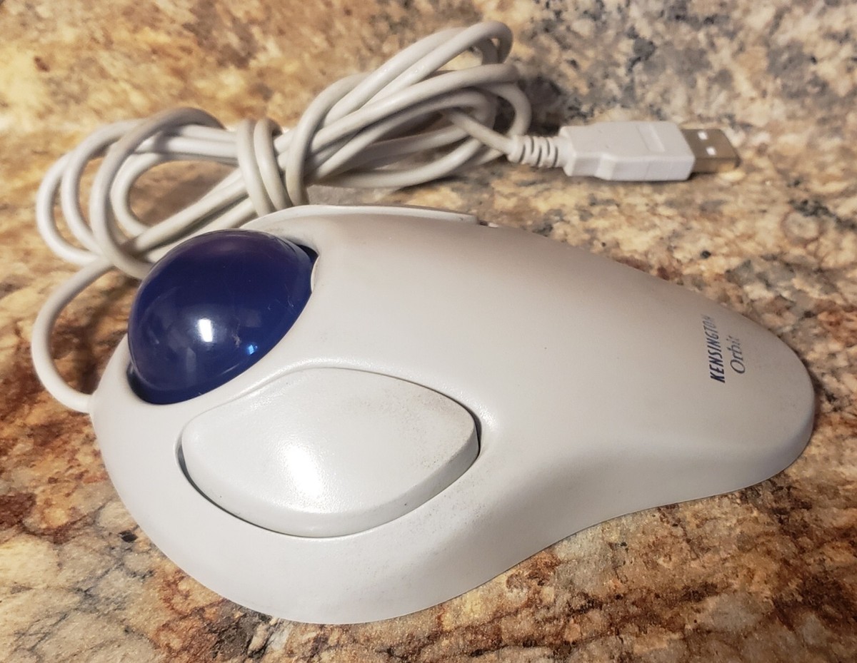 N.N. Vintage Kensington Orbit Track Ball USB Mouse 64226 Blue
