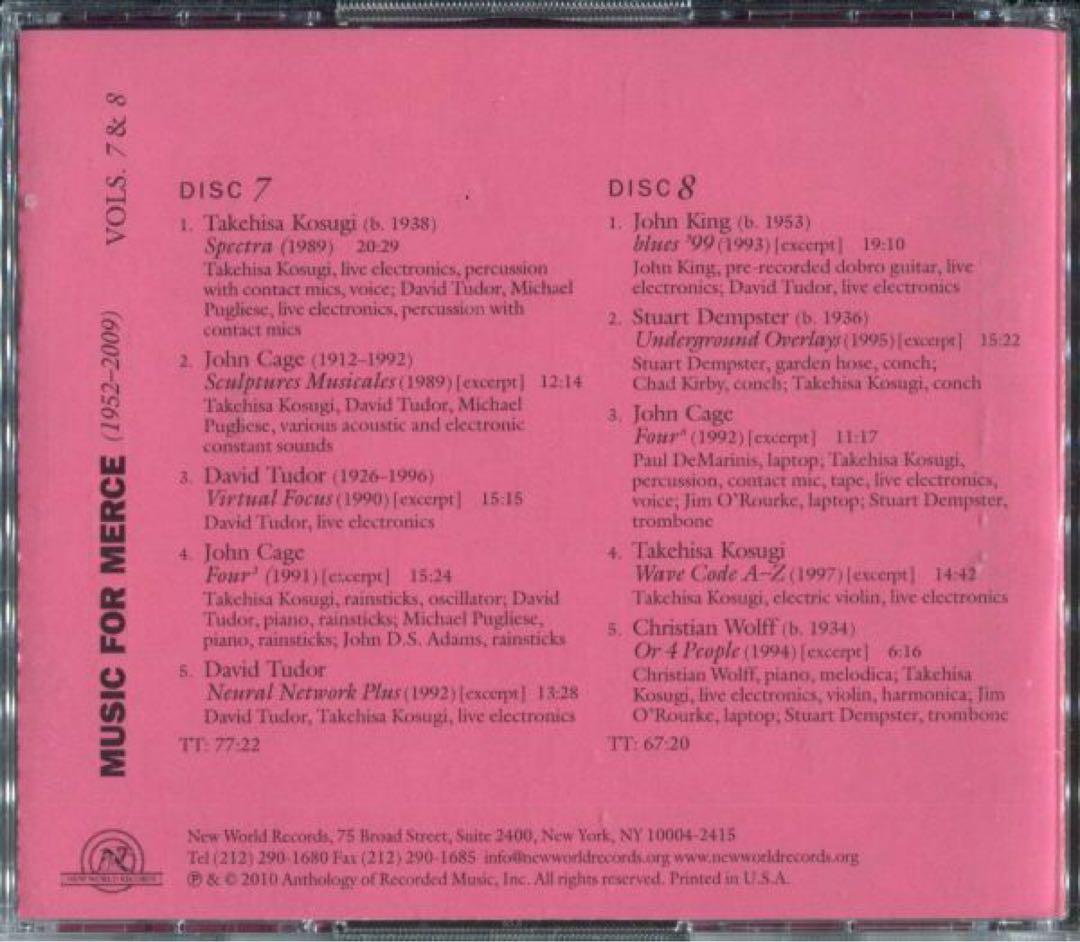 クラシック 10CD Music For Merce 10CD Music For Merce