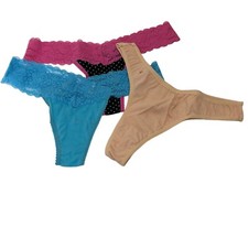 FREDERICK'S OF HOLLYWOOD PACK OF 3 THONG BIKINI SM NWT