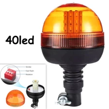 40 LED Beacon Warning Flashing Rotating Amber Flexible DIN Pole Tractor Light AU