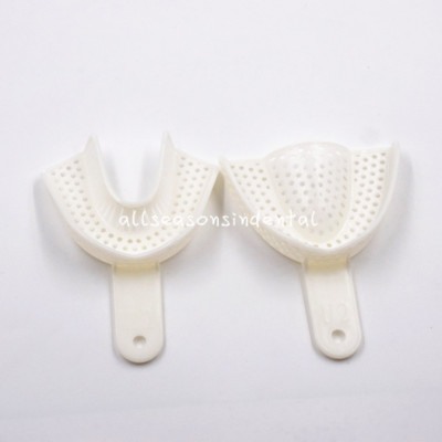 2 Pc/Pair Dental Impression Trays Central Denture Disposable Plastic Medium Size