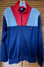 VINTAGE 80's TRACK  COURT MEN'S M NAVY TRACK ZIP FRONT JACKET, EUC 