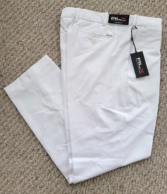 RLX Golf Ralph Lauren Tailored Fit Polyester Twill Golf Pant WHITE 36 x 30  NWT