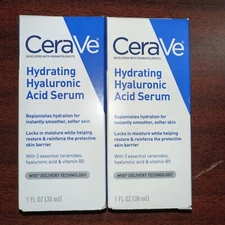 CeraVe Hydrating Hyaluronic Acid Face Serum 1 oz (2 BOXES)