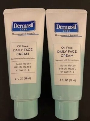 2 X Dermasil  Labs Oil Free Daily Day Cream Rose Water Witch Hazel Vitamin E