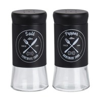 Salzstreuer Pfefferstreuer 2Er Set Salz- Und Pfefferstreuer Schwarz Glas 10Cm
