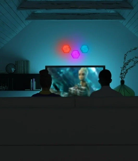 Monster Multi-Color LED Touch Light IR Hexalights 3PC with Magnet Wall Mount NEW - Image 2 of 4