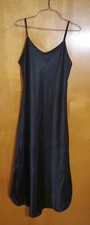 Vintage Vanity Fair Size Large Liquid Satin Black Slip Gown Dress