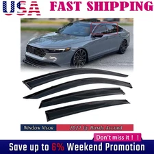 For 2023-2025 11th Honda Accord Black Trim Clip-on Window Visor Vent Rain 