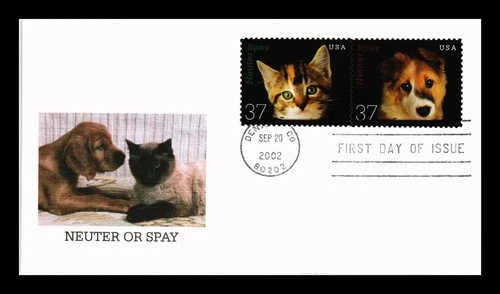 DR JIM STAMPS US COVER NEUTER OR SPAY PETS KITTEN PUPPY FDC COMBO FLEETWOOD