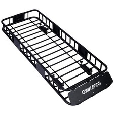 64in Universal Roof Cargo Basket 150LB Capacity Steel Construction