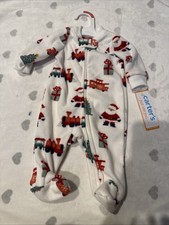 Carter  s Just One You Christmas Footed Sleeper Fleece Pajamas New Born, NWT