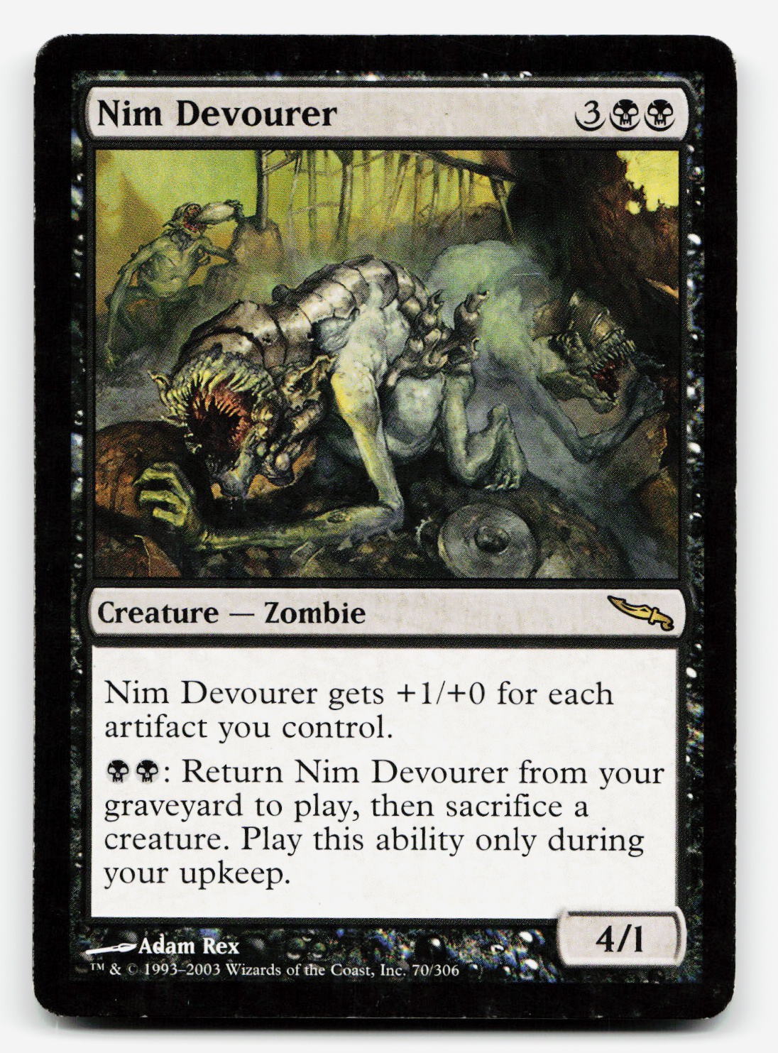Nim Devourer Rare - Mirrodin 70 EN NM Magic