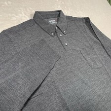 UNTUCKit Zingaro Polo Shirt XL Charcoal Gray Long Sleeve Cotton Poly Blend