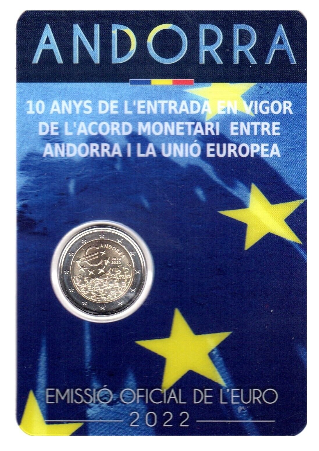 Andorre 2 Euros commémo. 2022 - 10 ans de l'accord entre Andorre et l'UE