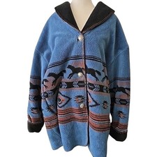 Chaqueta de microfelpa reversible Coldwater Creek | Estampado mediano caballo suroeste