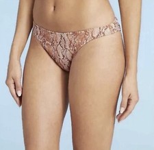 Shade  Shore Women's High Leg Extra Cheeky Lurex Snake Print Bikini Bottom, L