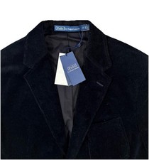 Polo Ralph Lauren Black Corduroy Blazer Sport Coat NWT 698 Size 46L Y2K Fashion