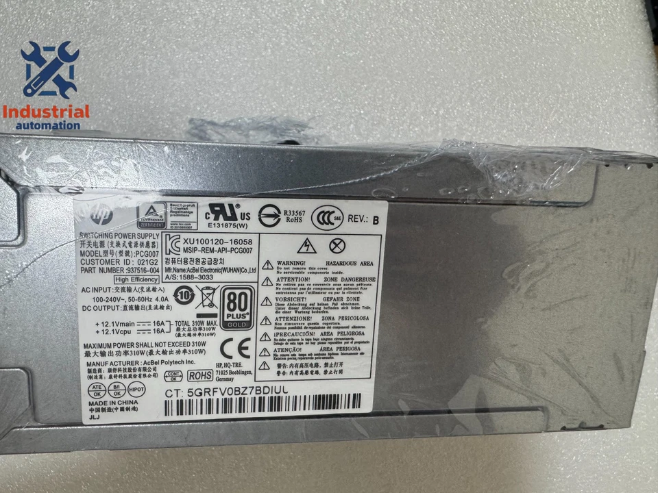 New HP 800 600 480 280 G3 G4 Power Supply 310W PCG007 DPS-310AB-1A 937516-004 - Image 4 of 4