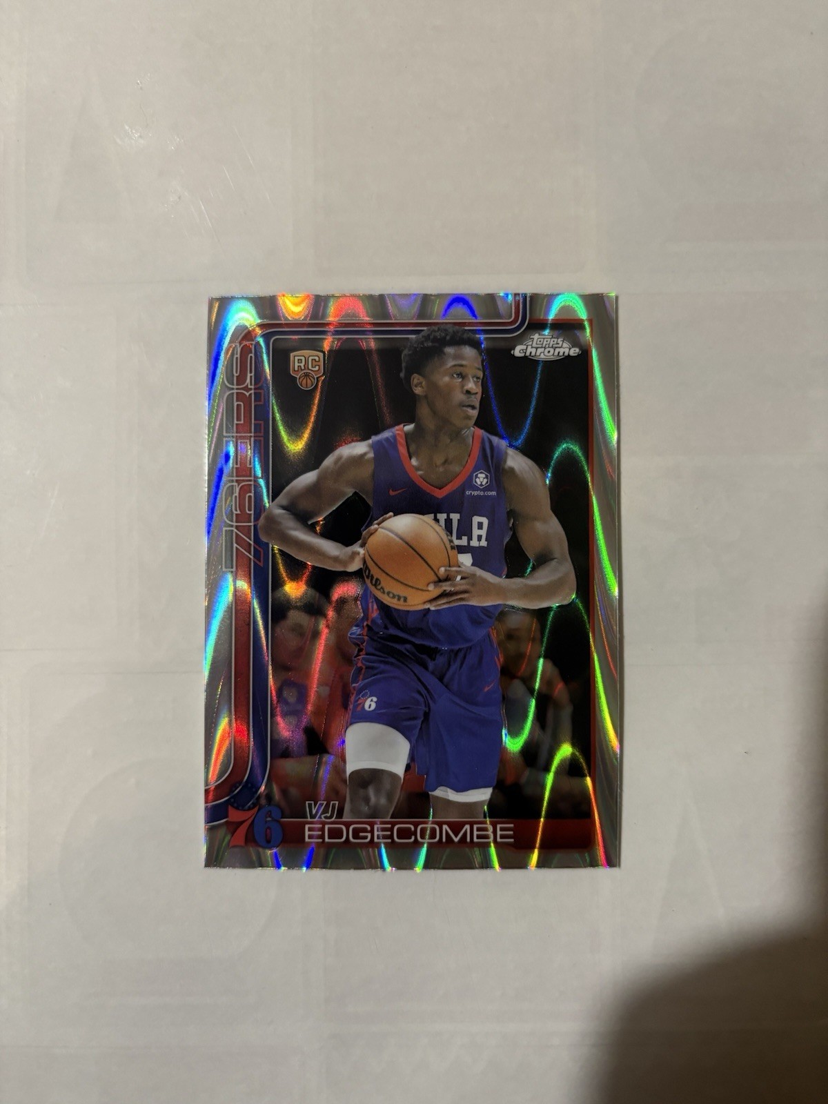 2025-26 Topps Chrome VJ Edgecombe RayWave Refractor #253 (RC) 76ers