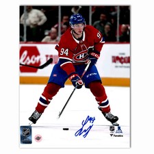 Logan Mailloux Autographed Montreal Canadiens Home 8x10 Photo