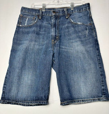 Levi's 569 Loose Fit Denim Shorts Men's W34 Blue Baggy Skater Y2k Jean Shorts