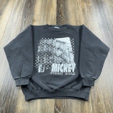 Vintage Mickey Street Wear Sweatshirt Mens M Black Disney THICK 90s USA Sweater