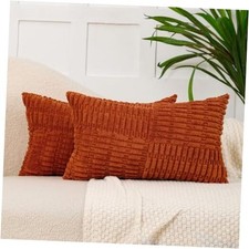 12X20 Set of 2 Lumbar Throw Pillow Covers 20" x 12" Pack of 2 Rust