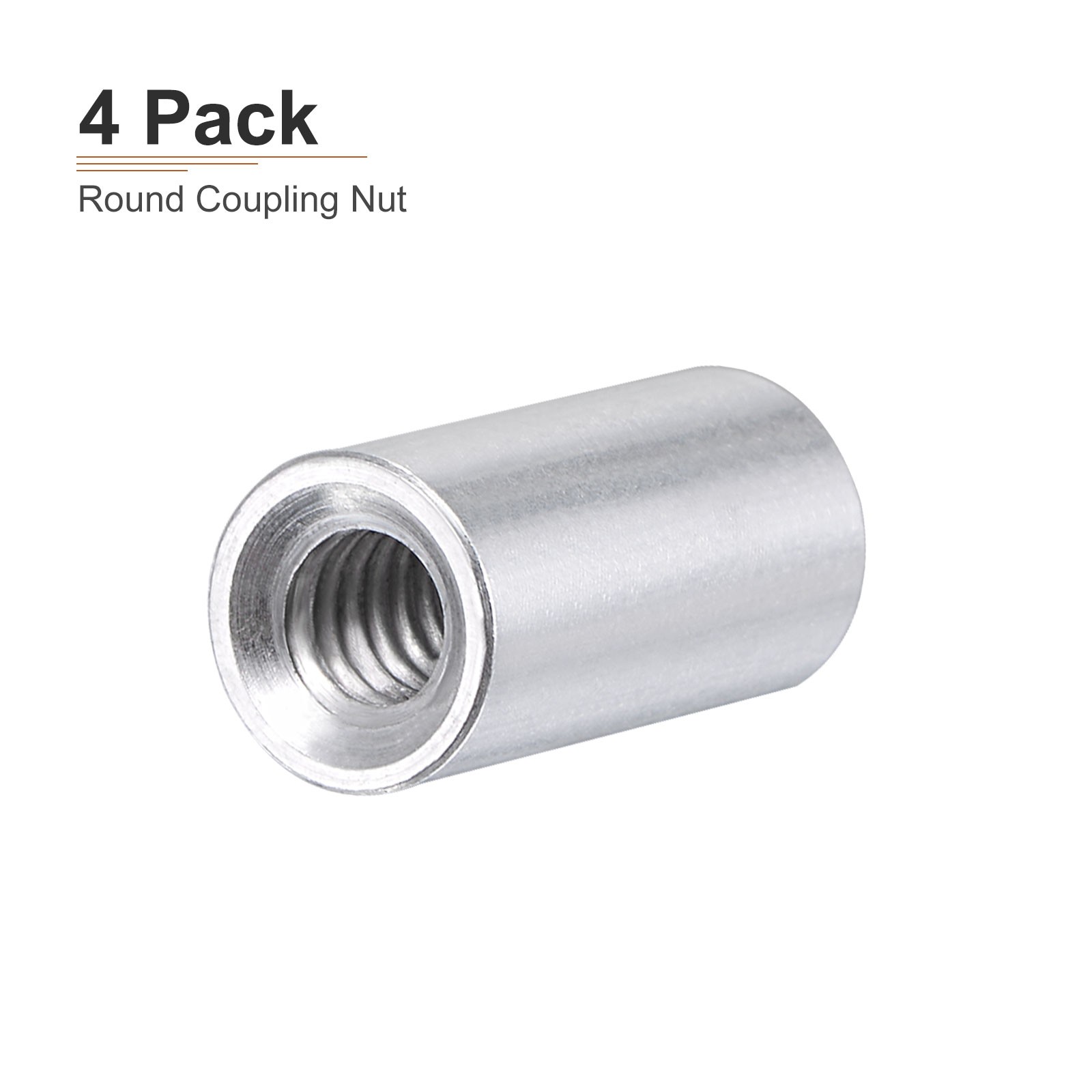 1/4-20x20mm(DxL) Coupling Connector Nut Threaded Sleeve Rod 4Pcs for Furniture