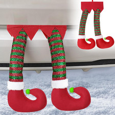 Elf Leg for Car Trunk - Christmas Car Decoration, Rear Side Window Exterior Acce