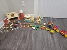 Vintage 60s Fisher Price Toys Lot Farm Merry-go-Round Ferris Wheel Animals Train