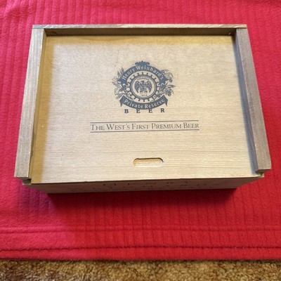 Rare Henry Weinhard's Private Reserve Beer Glass Set In Wood Box