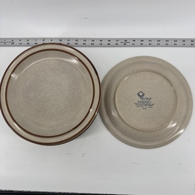 Vintage Suncraft Stoneware Brandy Pattern Large Plates  Set of 6 Japan SY-2004