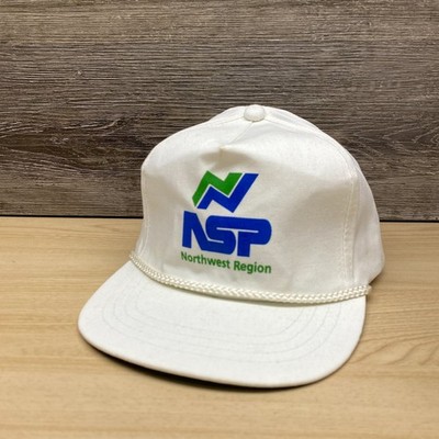 Vintage Northern States Power NSP Hat Cap Strap Back White Trucker Northwest