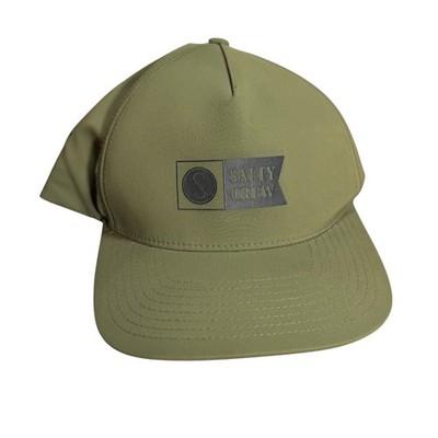 Salty Crew Snapback Hat OSFM Olive Green Performance Stretch Fishing Cap