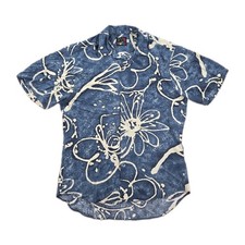 Vintage Jams World Shirt Mens Small Hawaiian Ice Flower Botanical Rayon Camp