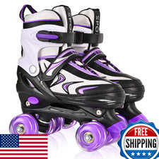 ZHUKAIKJ Adjustable Roller Skates for Kids Boys Girls with All Light Up Wheels
