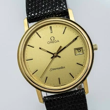 *Working ! Needs Service* Vintage OMEGA Seamaster Cal.1432 Quartz Gold 33mm Mens