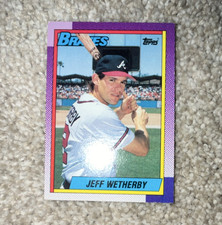 Topps 1990 Topps Jeff Wetherby #142 Atlanta Braves Rookie Base Card. rookie card picture