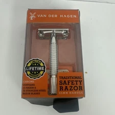 Van der Hagen Traditional Safety Razor + 5 Blades New Other See Photos