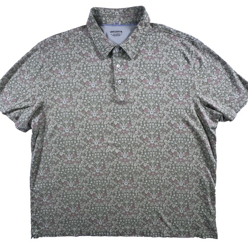 UNTUCKit Morris Polo Shirt Green Floral Men's XXL Soft Cotton - Picture 3 of 8