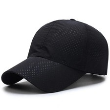 Men Women Mesh Baseball Cap Breathable Summer Sun Hat Solid Color Peaked Cap