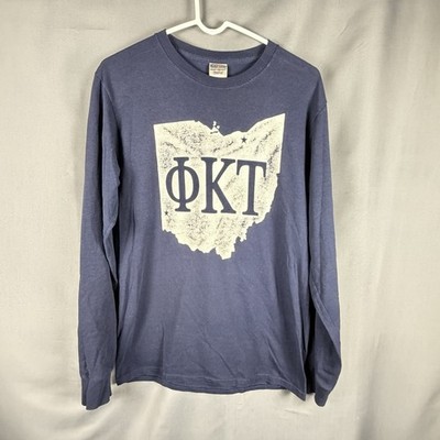 Vintage Phi Kappa Tau Long Sleeve T Shirt Medium April Reign 2014 Ohio Navy Blue