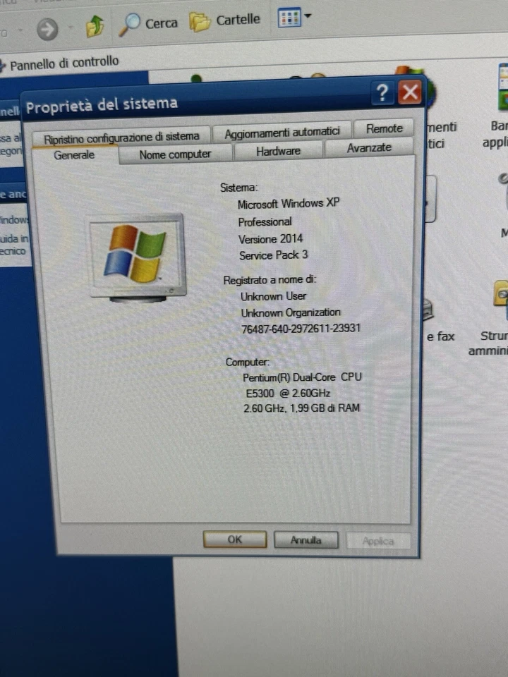 Pc NXT  Intel Pentium Dual Core E5300 Ram 2Gb MSI MS-7529 XP Prof SP3 2024 - Immagine 3 di 4