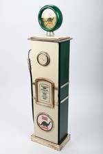 point-home Design-Schrank "Zapfsäule" mit Uhr, Regal aus Holz, Retro grün/weiß