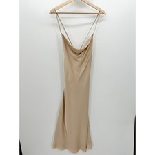 Show Me Your Mumu Verona Champagne Luxe Satin Dress Gold Midi Womens Size M