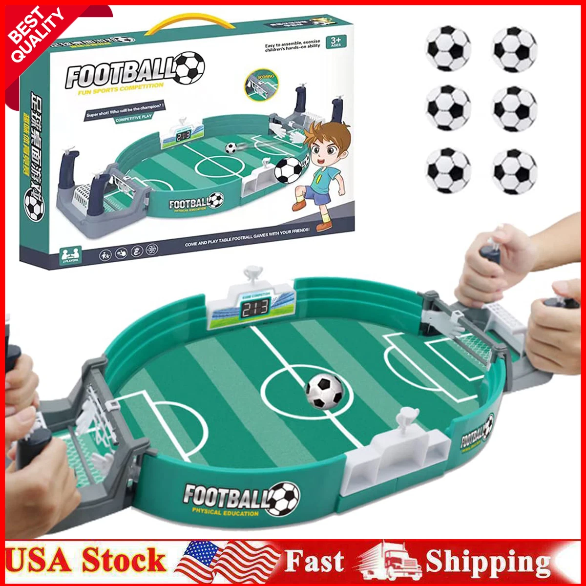 Two Player Desktop Soccer Game - Foosball Table, Mini Tabletop Billiard  Game Accessories Soccer Tabletops Competition Games Sports Games Family  Night