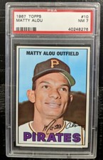 1967 Topps Matty Alou PSA 7 NM #10 Pirates Clean Vintage Card