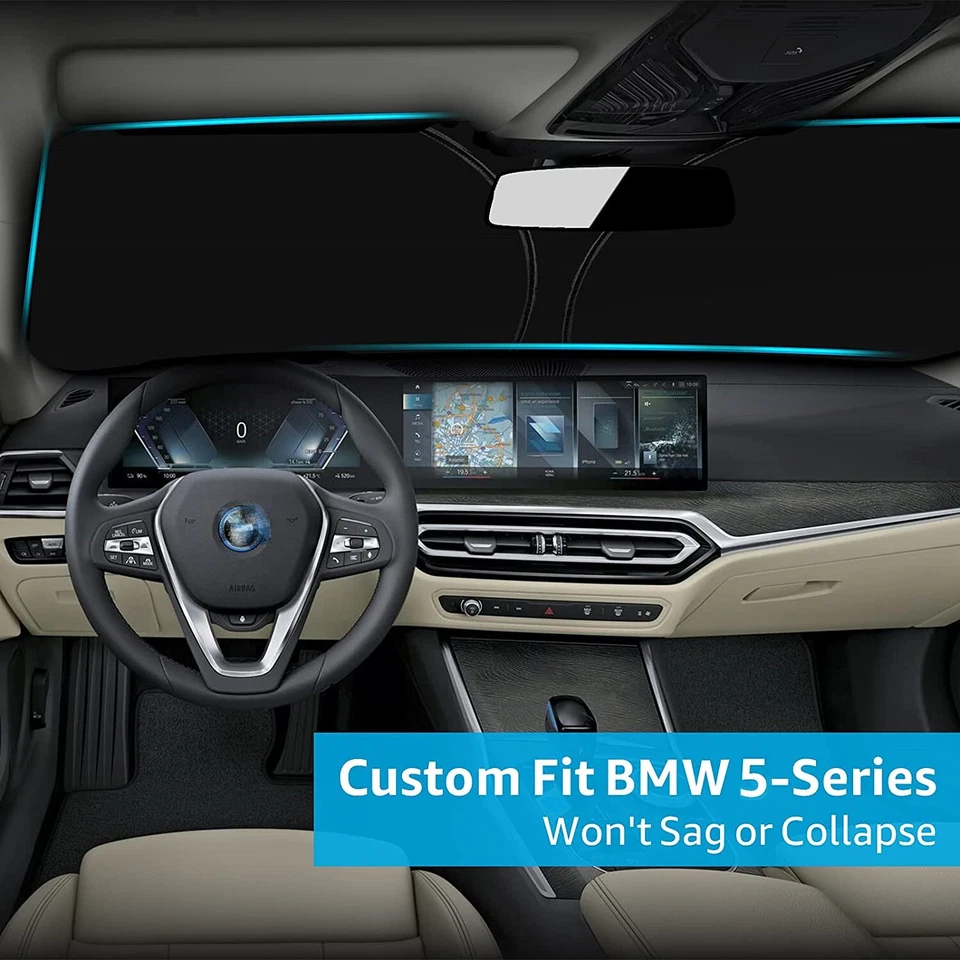 Capa frontal dobrável para pára-brisa de carro BMW 550i E60 F10 G30 2006-2022 - Imagem 2 de 4