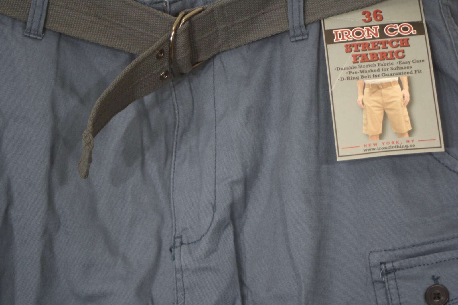Iron Co. Stretch fabric shorts cargo Size 36 Men's Blue RN 95705 W39 eBay